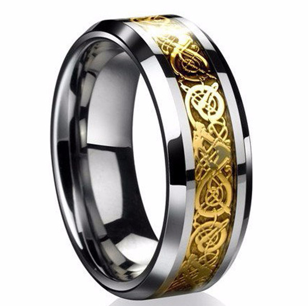 45 COLOR Fine jewelry stainless steel Dragon Ring Mens Jewelry Wedding Band male ring for lovers Valentine present/gift