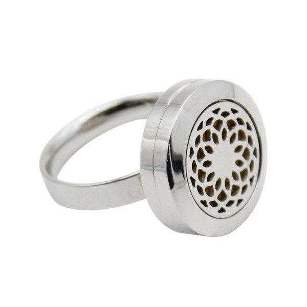 Hot sales stainless steel rings locket essential oil diffuser ring 316L lockets ring fashion jewelry for woman man JZ0011