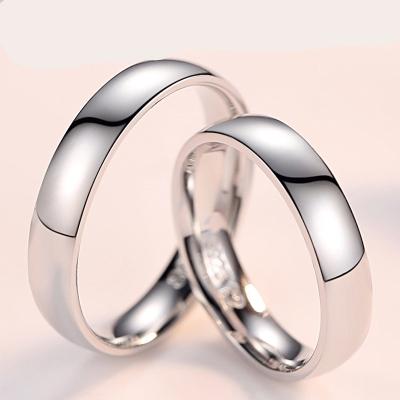 S925 pure silver smooth surface inside arc couples closed ring Korean version of fashion ring ring for men and women Thanksgiving gift