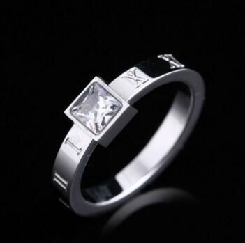 Low-cost wholesale foreign trade ring Roman numerals single crystal rhinestone ring rose gold men and women ring