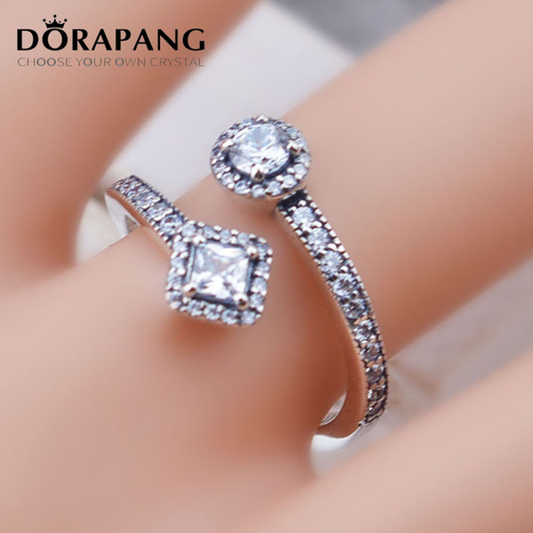 DORAPANG 100% 925 Sterling Silver Ring For European Thread Bracelet New Letter Open Adjust Rings Fashion Women Gift Jewelry JZ008