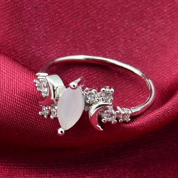 Fashion Smart Rings Wedding bands For Women Charm Gifts Exquisite Women 925 Gold Silver Moonstone Wedding Engagement Ring