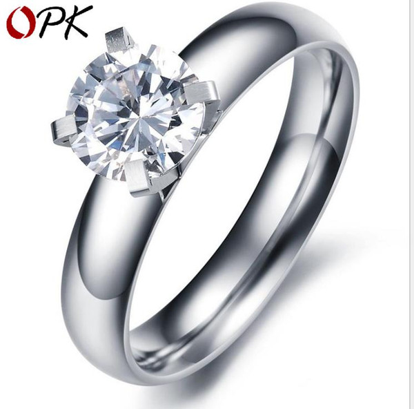 Korean fashion new jewelry diamond titanium steel lady ring