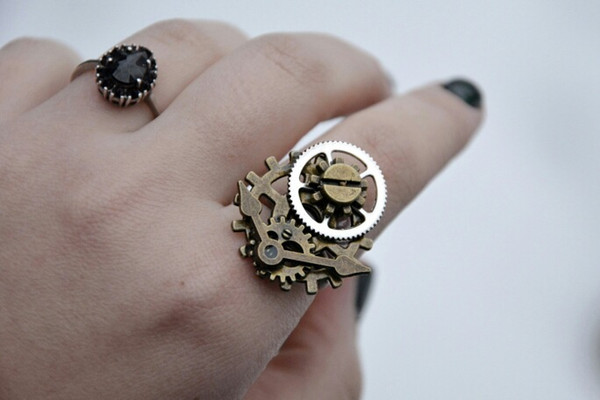 Wholesale jewelry, retro steampunk gear ring, lolita Gothic Steampunk expriarance jewelry,gear alloy rings, free shipping