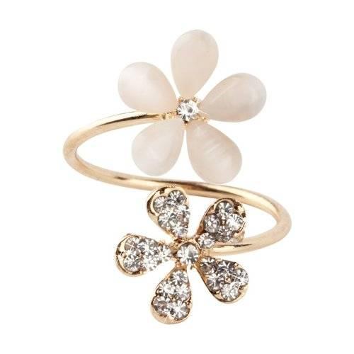 Fashion Crystal Smart Rings Flower Shape Jewelry Rings For Women Lady For Wedding Party Birthday Christmas Charm Gifts Adjustable Rings