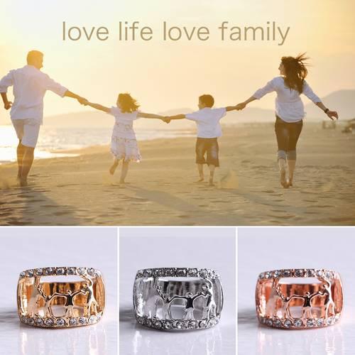 Alloy Rhinestone Gold Platinum Rose Gold Smart Rings Personalized Family Ring Gift For Rhinestone Hollow Rings Mother's Day