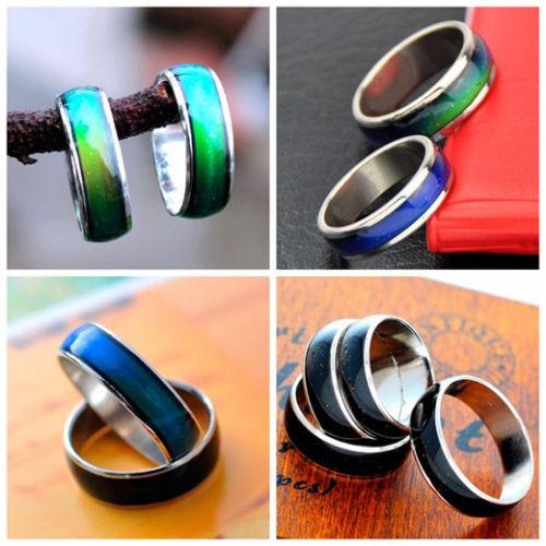 Wholesale 50pcs/LOT MIXED SIZE 6mm wide Smooth MOOD RINGS classic temperature change color mood ring for men women lovers gifts MR72