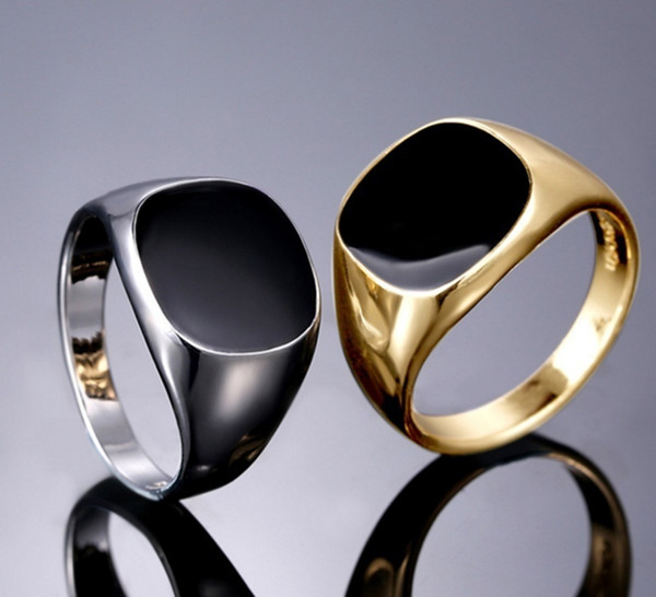 Classic Men Jewelry Fashion Charm Personality Simple Design Personality Domineering Black Dripping Male Ring