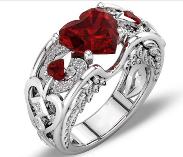 New Lady Heart-shaped Ruby Engagement Ring