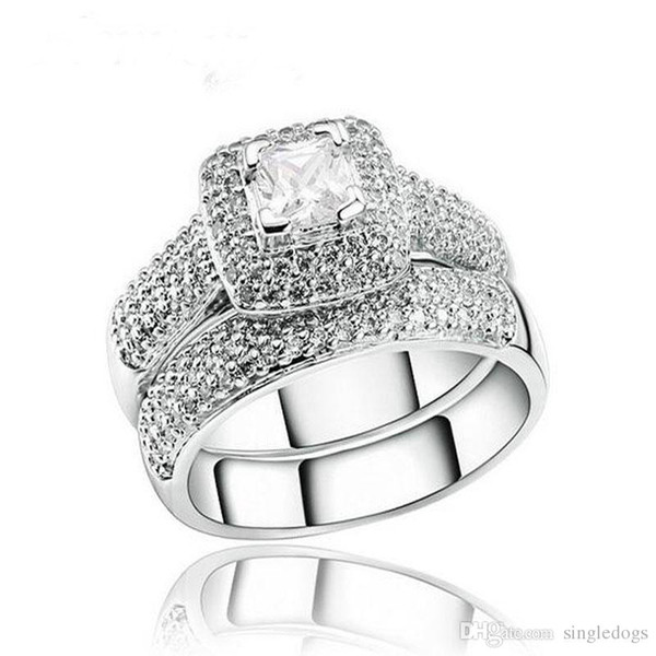 Hot Sale !!! Diamond Ring Wedding Bridal Rings Jewelry Accessories For Couple Girlfriend Birthday Gift With Top Quality