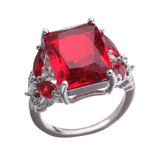 A natural ruby engagement ring European and American fashion horse eye ring silver ornaments