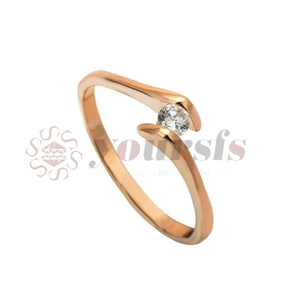 Yoursfs Dainty Solitaire Women Ring 18K Gold Plated Austrian Crystal Ring for Women