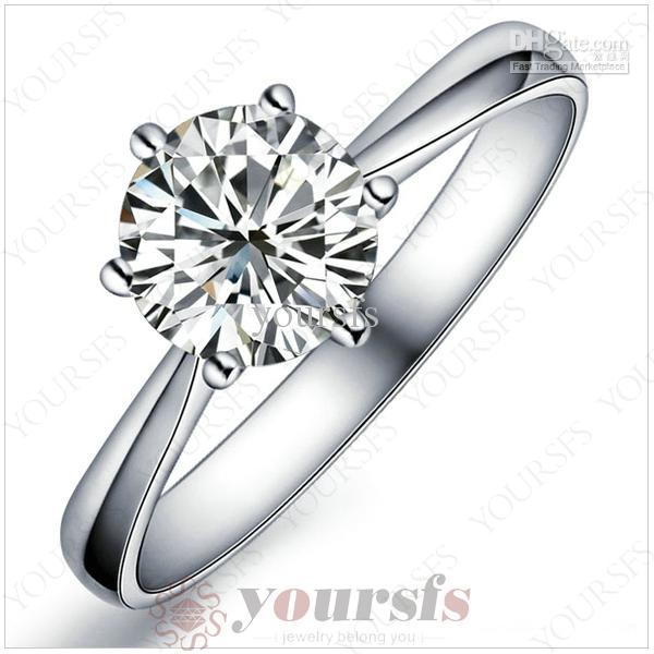 Yoursfs Hot Sale Free Shipping Use Shinning Austria Crystal 18K White Gold Plated 1.5ct Smulational Diamond fashion cocktail Rings R130W1