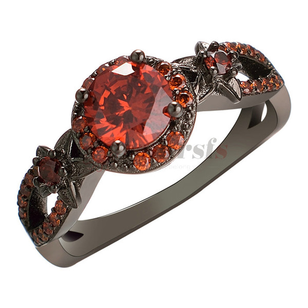 Yoursfs New Classics Women Ring Size 6 7 8 9 Plated Silver Set Drill Red Crystal Fashion Jewelry retro style ring