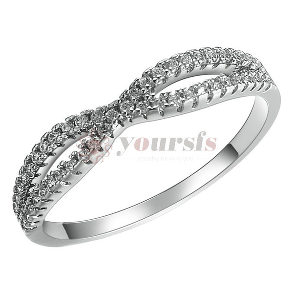 Yoursfs New Cross Zircon Ring Fashion Female Jewelry Infinity Sign Women Rose Gold Rings for Party free Shipping