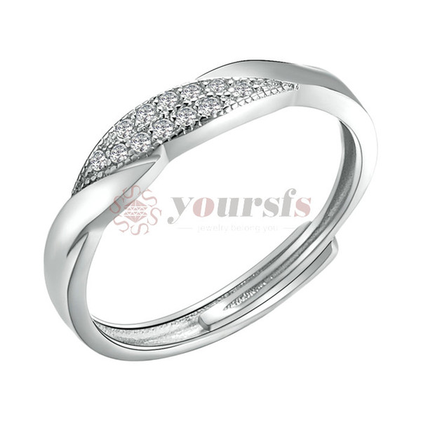 Yoursfs Promise Rings for Couples Silver Rings 925 Adjustable Ring Simple Silver Wedding Band His and her Couple Rings