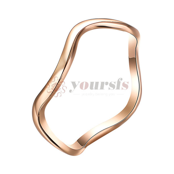 Yoursfs Wave Ring 18K White Gold Plated Simple Thin Women Sisters Promise Rings For Her Prom Jewlery