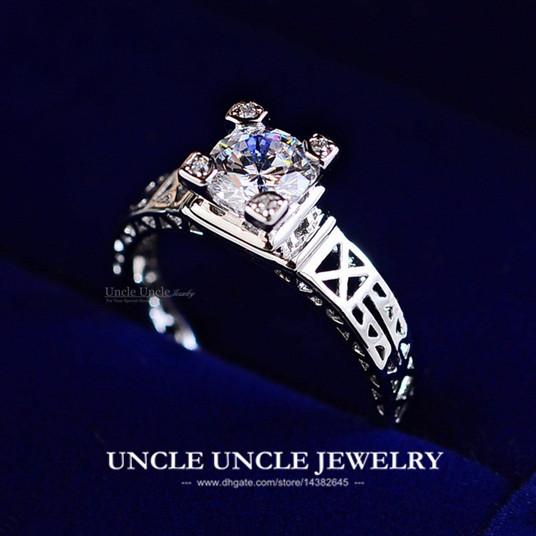 The Eiffel Tower On Your Finger White Gold Color Clear Cubic Zirconia Inlay Fashion Woman Finger Ring Wholesale