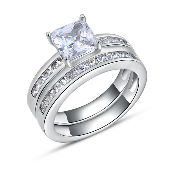 Luxury Square Austrian Crystal Ring, Fashion Silver with Platinum Plated,Fashion Silver Jewellery Rings Wholesale OR28