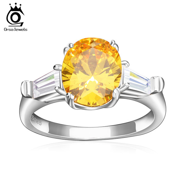 ORSA New Trendy Luxury Austrian Zircon Engagement Ring Engagement and Wedding Fashion beautiful Rings for Women OR51