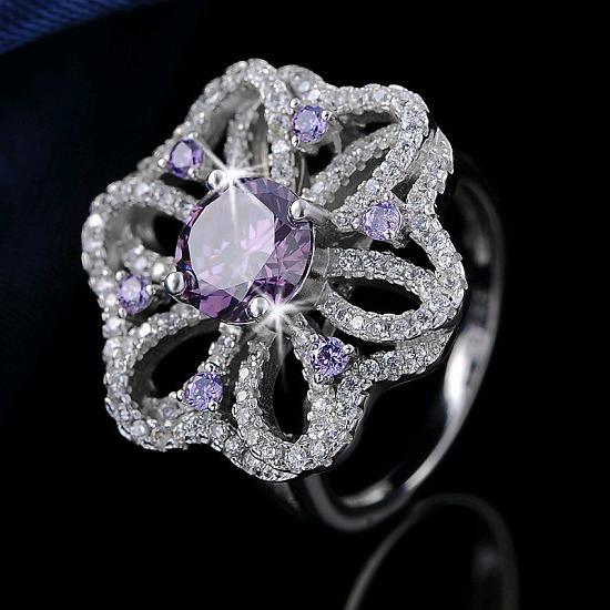 ORSA Latest Design Big Flower Finger Ring with Paved Micro CZ Luxury Elegant Women Rings Wholesale OR39