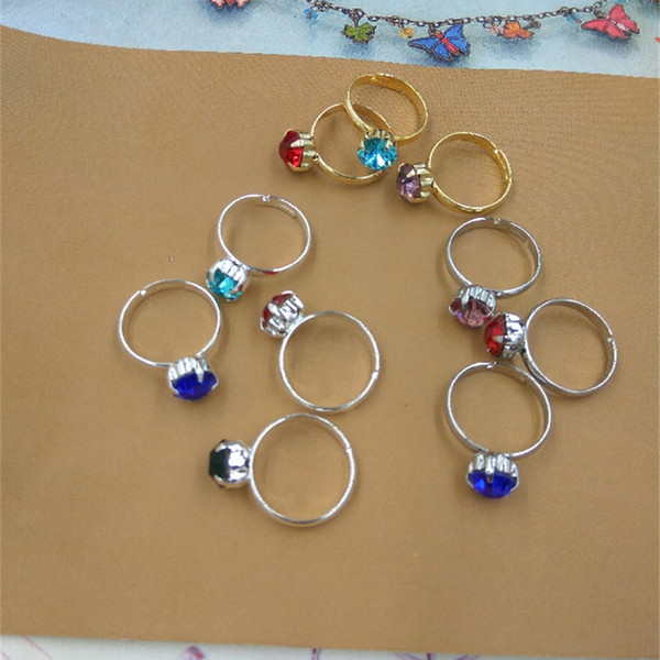 BOYUTE 3 Colors Bulk Sale Mix Rhinestone Color Jewelry Ring Fashion Adjustable Simple Ring for Women