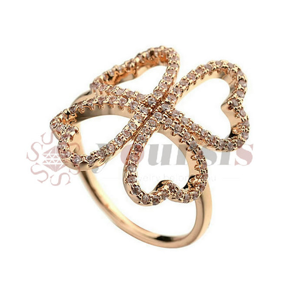 Yoursfs Big Promotion Sale Exclusive Ring Hollow Out Cross Flower Pave CZ Stones Gold Plating The Ring Women Jewel