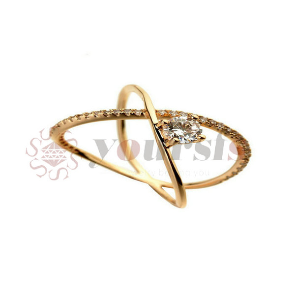 Yoursfs Plating 18 K Exaggerated Wedding Zircon Rings Female Statement Jewelry Accessories