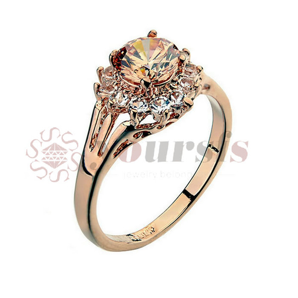 Yoursfs Engagement Rings Cubic Zirconia Rings Luxurious Jewelry Wedding Ring gold plating Women Ring For Party