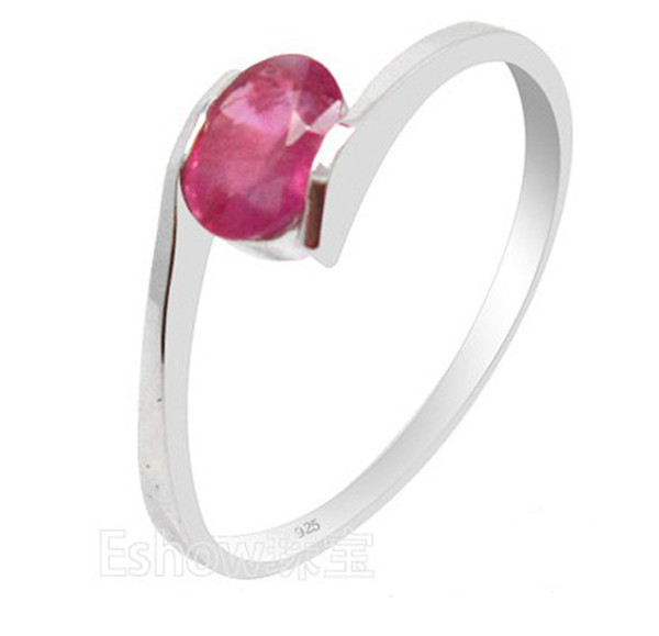 100% natural genuine ruby gemestone fashionable silver ring 925 Solid Sterling Silver ruby wedding ring best gift for girl