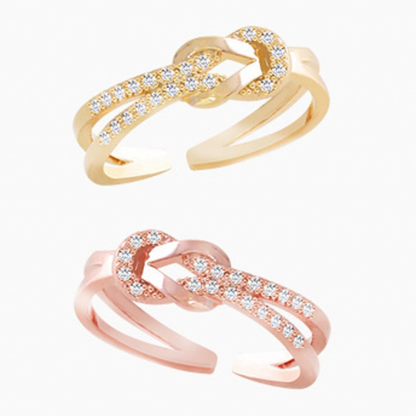 Fashion Cz Crystal Infinity Symbol Ring CZ Forever Endless Love Promise Band Ring Eternity Friendship Band Rose Gold for Women Girls