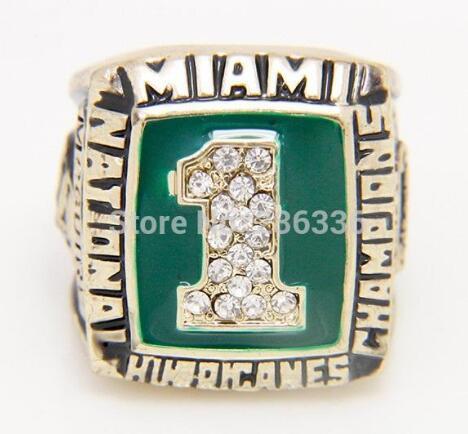 real fine wholesale high quality 1989 sugar bowl miami hurricanes Mcguire championship ring Men rings