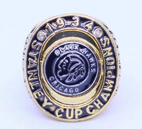 real fine wholesale free shipping 1934 stanley cup chicago black hawks world championship ring Men rings