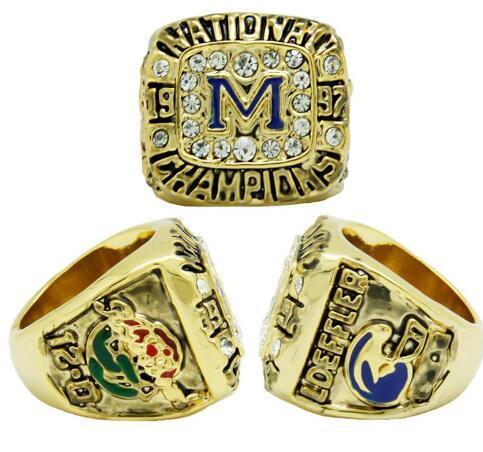 real fine wholesale free shipping 1997 Michigan State University NCAA National League Rose Bowl Champion Ring Men rings