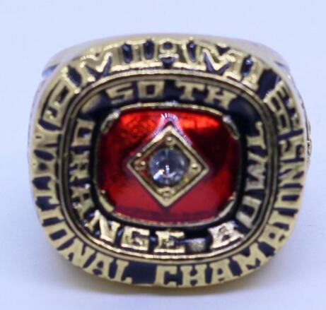 real fine wholesale high quality 1983 Orange Bowl in Miami blow Hurricanes championship ring Men rings