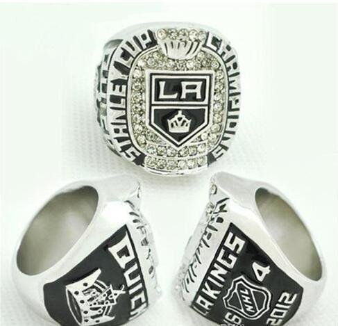 real fine wholesale free shipping 2012 Ice Hockey LA Kings Zinc Alloy silver plated Men World Championship Ring Men rings