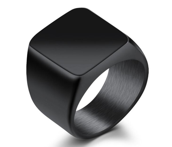 Fashion simple full smooth surface flat ring European and American models domineering men's titanium steel ring