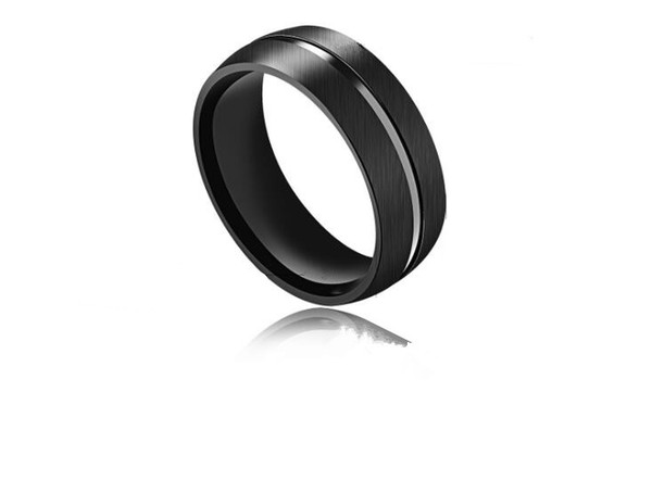 Jewelry wholesale Europe and the United States classic atmospheric men's ring black titanium steel ring