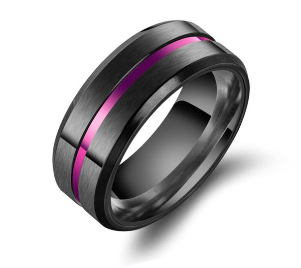 Titanium steel jewelry men's rings Europe and the United States between the color fashion classic titanium steel groove ring