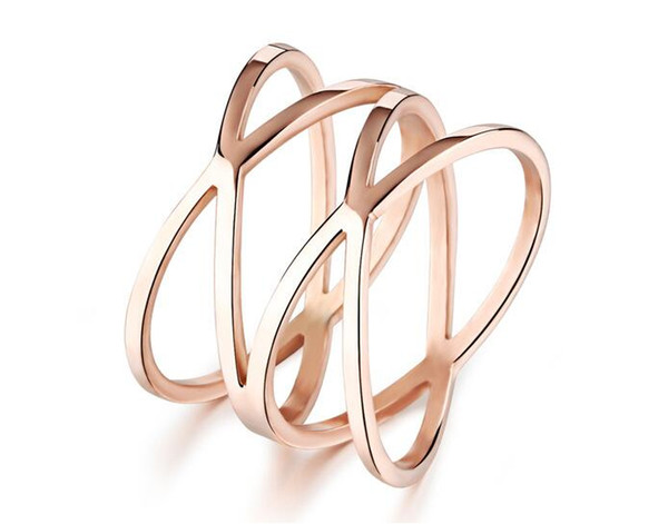 New Personality Rose Gold Titanium Steel Ring Fashion Party Single Send Love Girl Gift