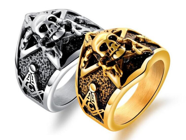 European and American retro Masonic Taro titanium steel ring Personality punk men's ring