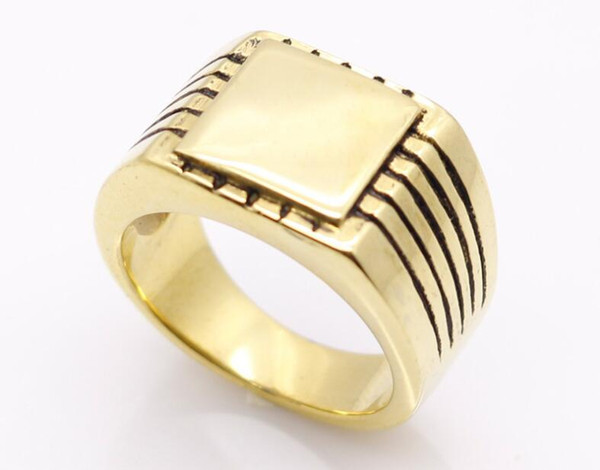 European and American stainless steel ring men's jewelry wholesale simple square titanium steel ring