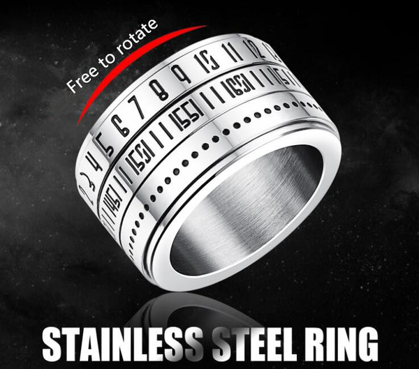 Korean style jewelry stainless steel fashion ring personality rotatable ring fashion hot