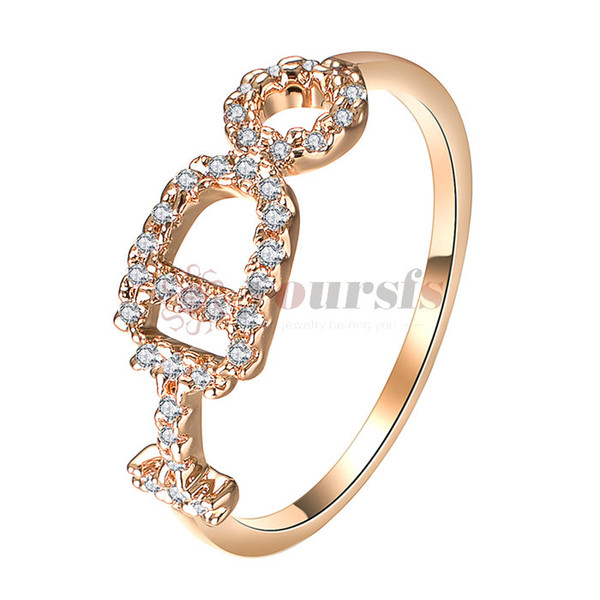 Yoursfs Zircon 8 word Rings For Women fashion Jewelry Gold Plated Finger Rings Ring Wedding Engagement Ring