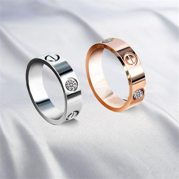 2018 New Fashion three colour love Ring For Women stainless steel Finger Ring Couple ring