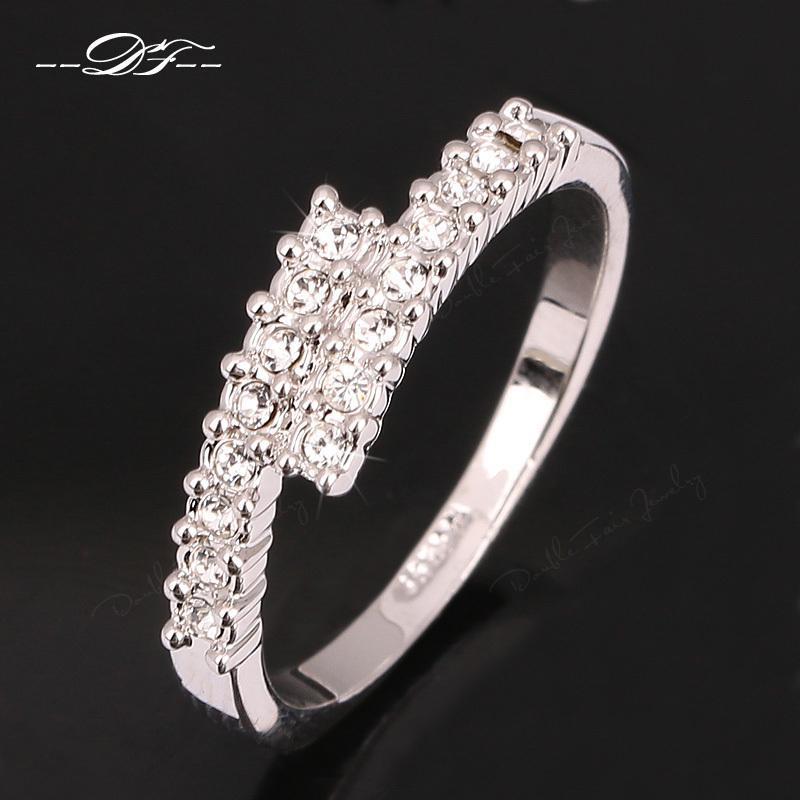 Unique Chic Elegant Swiss AAA+ CZ Diamond Stone Engagement Ring Wholesale Imitation Crystal Wedding Jewelry For Women anel DFR177