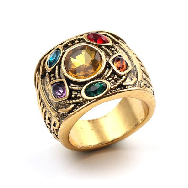 Europe and America Crystals Thanos Finger Rings For Men 2019 Hot Sale The Alloy Male Jewelry Rings Accessories