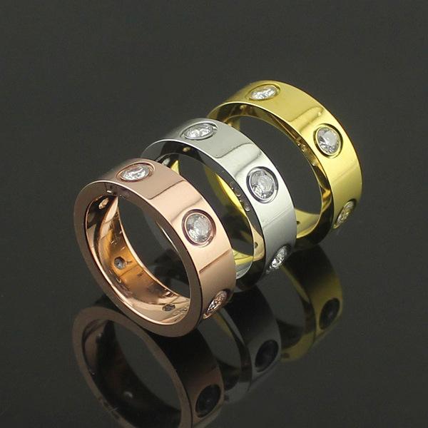 Titanium steel rose gold ring silver lover ring screwdriver wedding jewelry birthday present