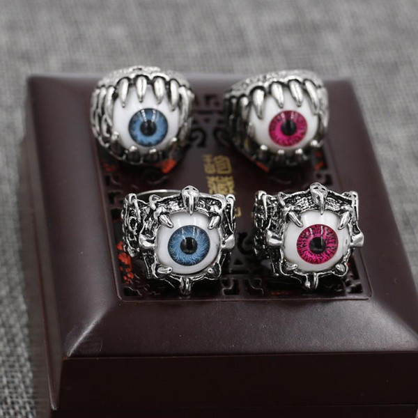 Fashion game props around the silver plated silver devil's eye hell Satan evil eye ring the latest fashion style