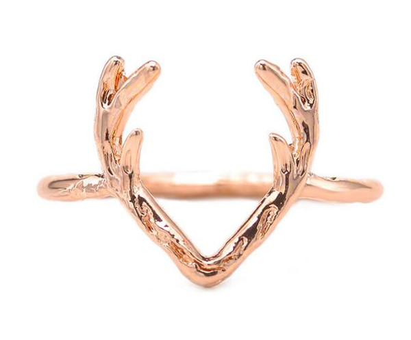 12pc/lot top sale new arrival fashion OL popular christ new year New christmas Elk Antler Ring Copper animal ring jewelry size 6 7 8 9 10